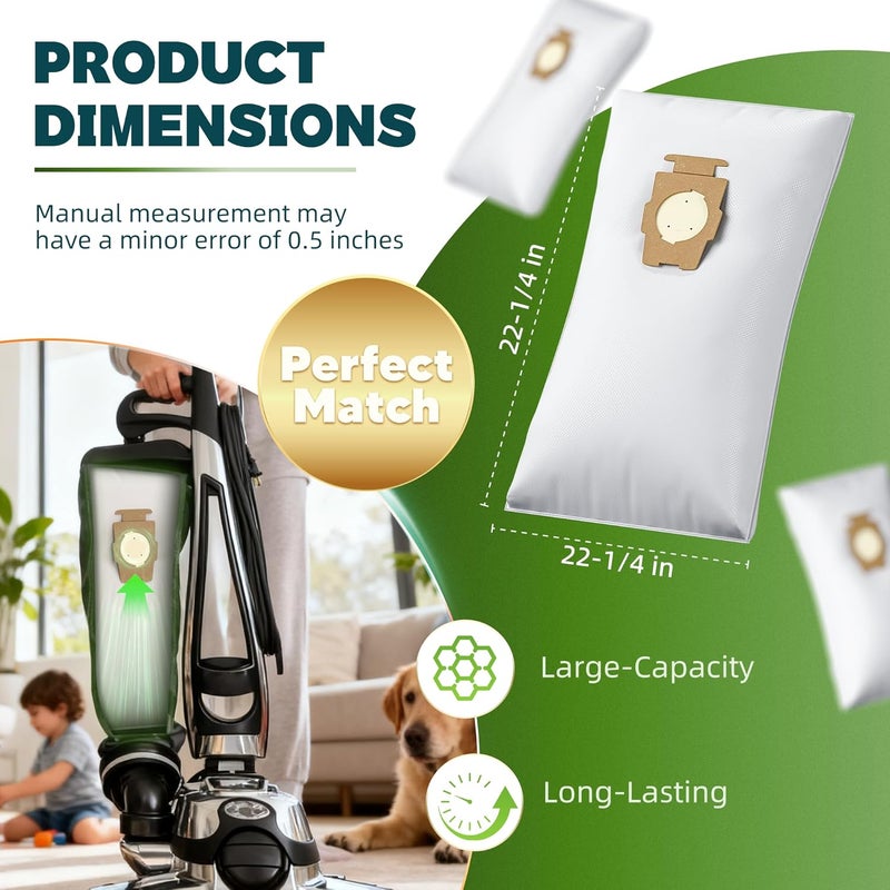 Improvedhand 15 Pack Vacuum Bags [Model 204814] and 3 Belts Compatible with Kirby Sentria/Avalir/Ultimate G Series | Replaces F-Style & Twist-Style 204811 205811 204808 | Replacement Parts by - Image 3